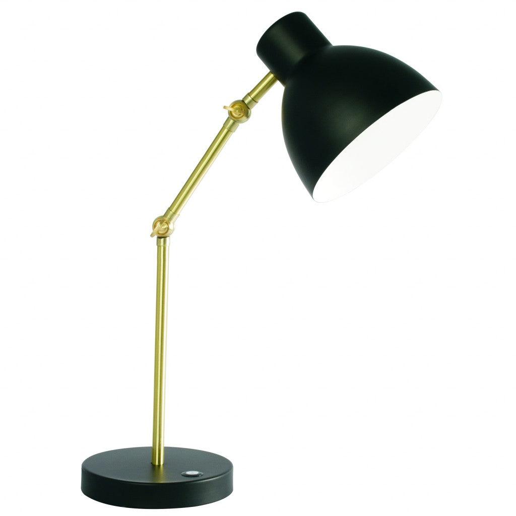 Matte Black and Gold Mod LED Adjustable Desk Lamp - AFS