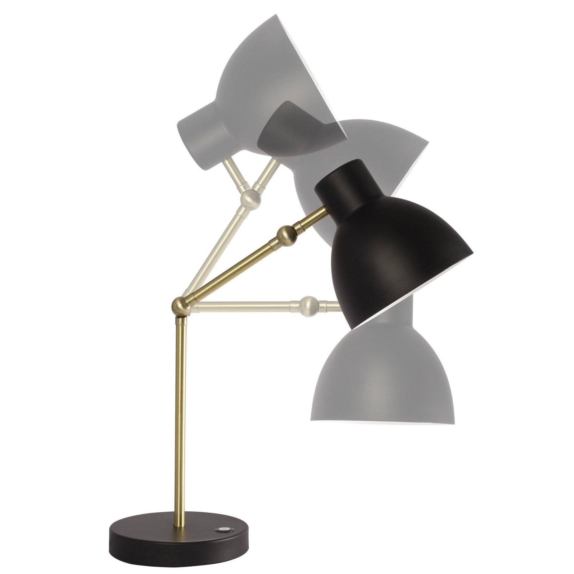 Matte Black and Gold Mod LED Adjustable Desk Lamp - AFS