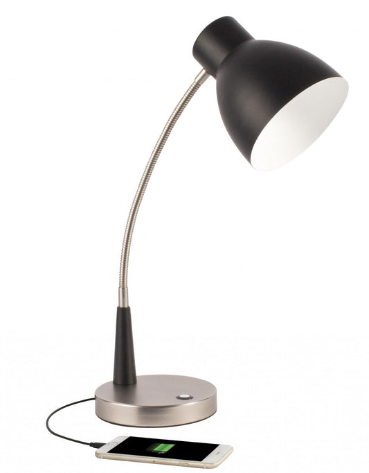 Black Matte and Silver LED Adjustable Desk Lamp - AFS