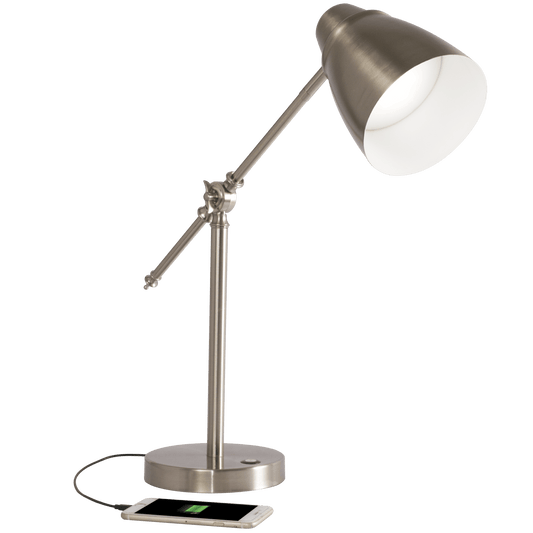 Brushed Silver LED Adjustable Desk Lamp - AFS