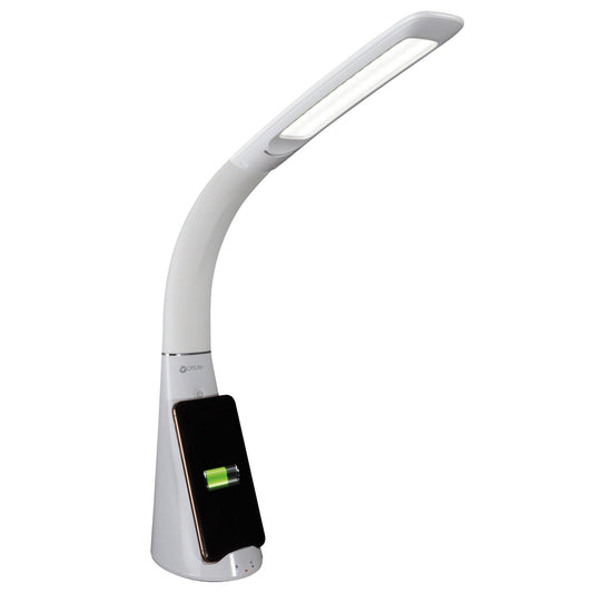 Contemporary White Sanitizing and Charging LED Desk Lamp - AFS