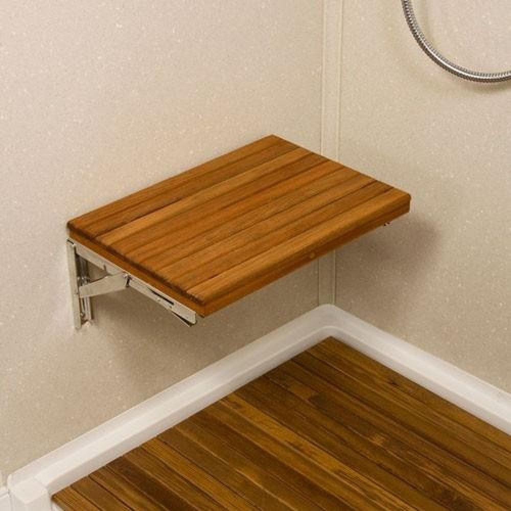 17" Premium Wall Mount Teak Shower Bench - AFS