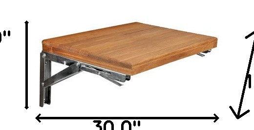 30" Premium Wall Mount Teak Shower Bench - AFS