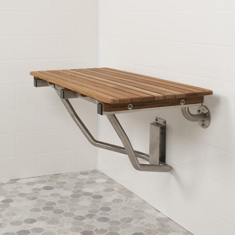 32" Premium Wall Mount Teak Shower Bench - AFS