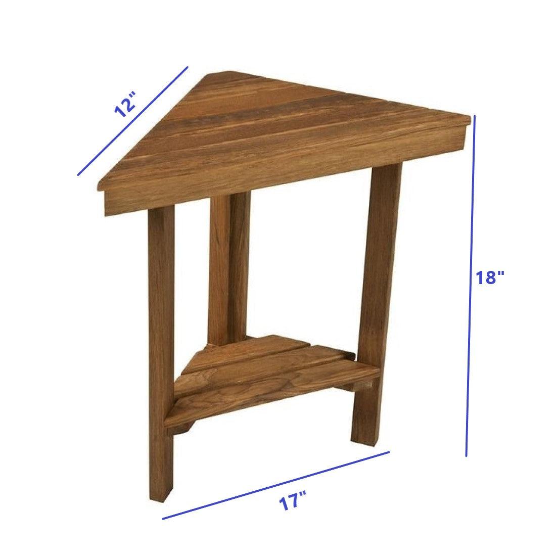 18" Grand Resort Teak Corner Shower Stool - AFS