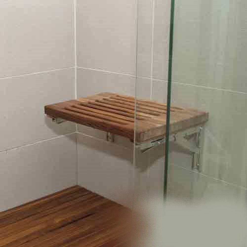 18" Grand Resort Wall Mount Slat Teak Shower Bench - AFS