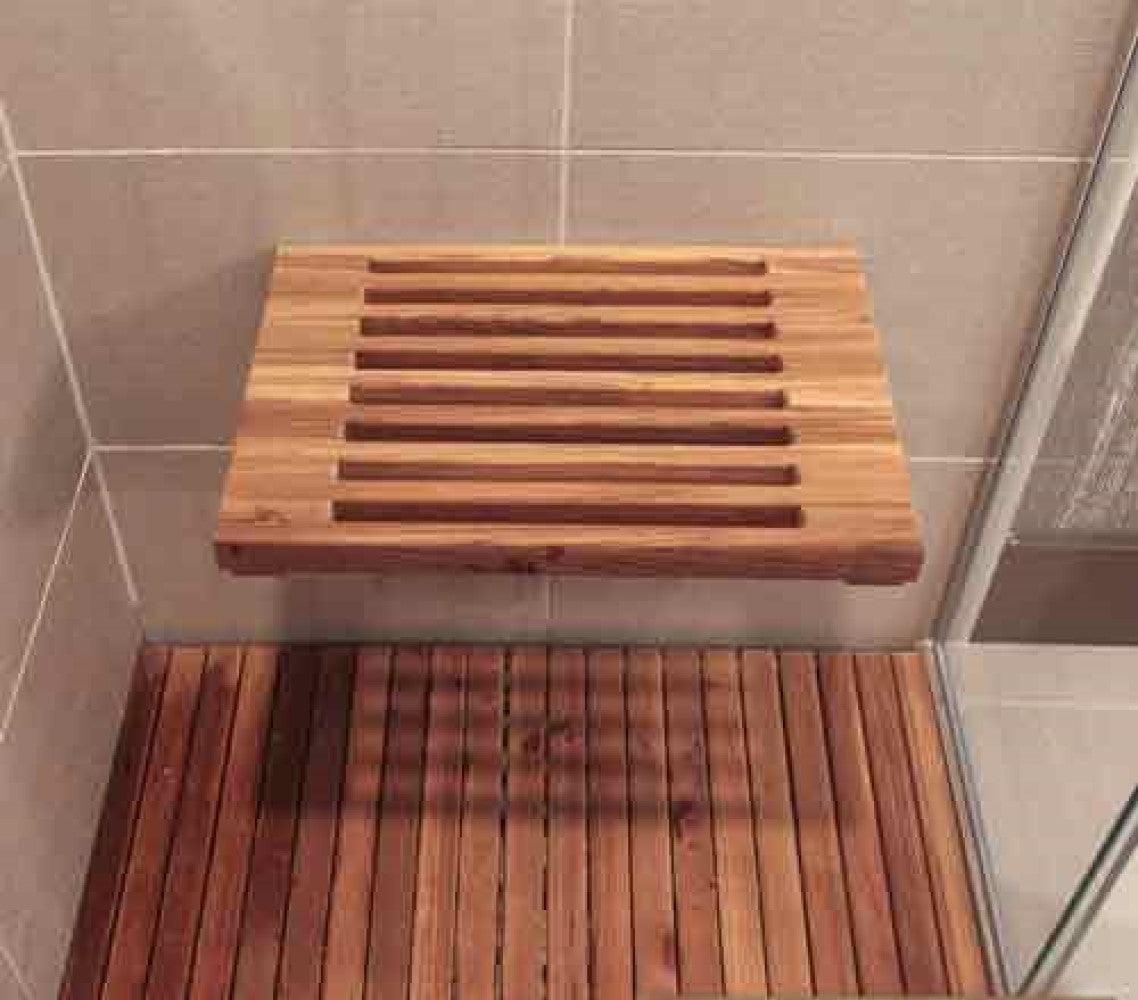 18" Grand Resort Wall Mount Slat Teak Shower Bench - AFS