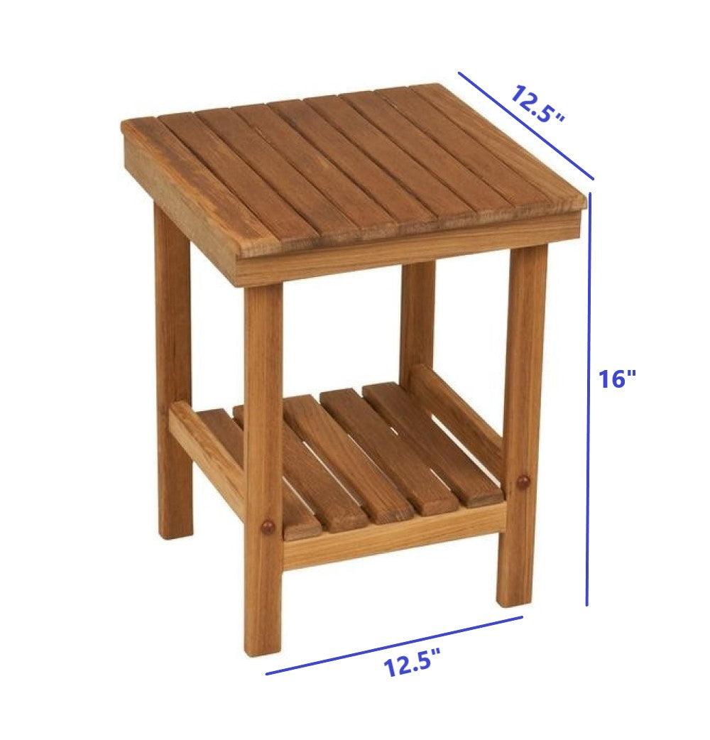 16" Grand Resort Teak Compact Shower Stool - AFS