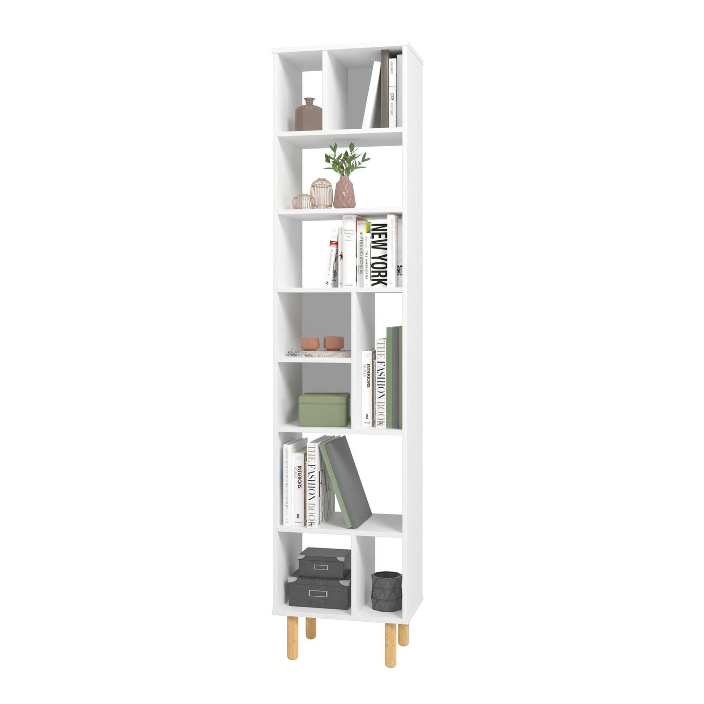 Iko 78" White Modern Abstract Open Shelving Unit - AFS