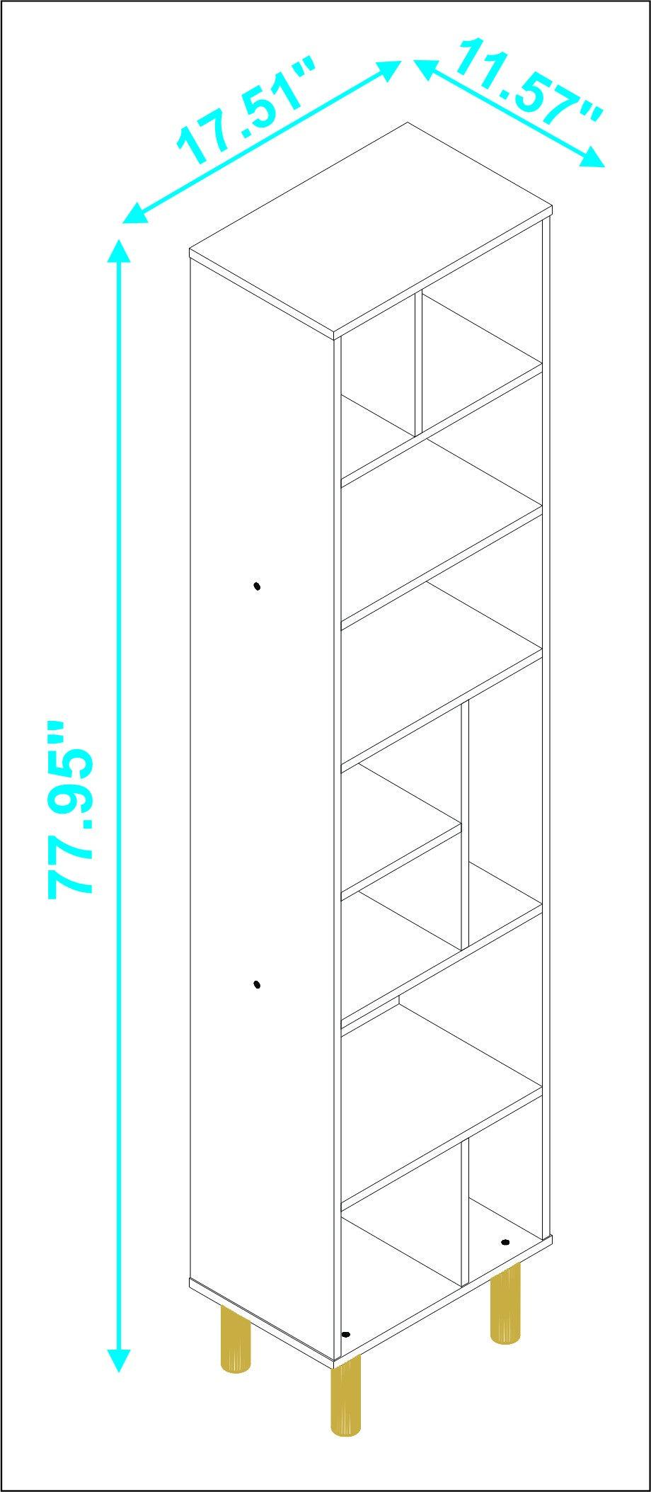 Iko 78" White Modern Abstract Open Shelving Unit - AFS