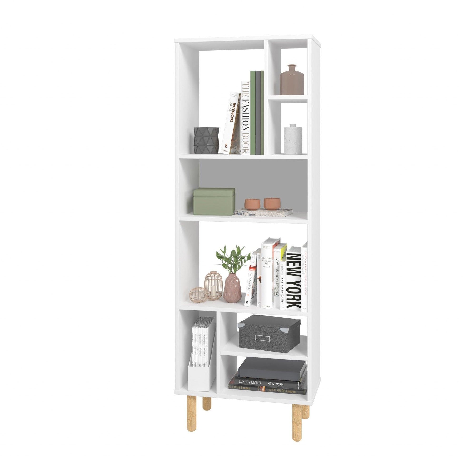 Iko 60" White Modern Abstract Open Shelving Unit - AFS