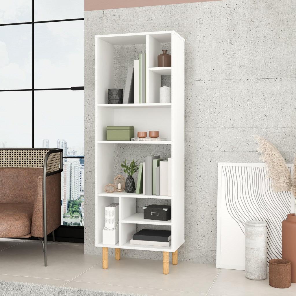 Iko 60" White Modern Abstract Open Shelving Unit - AFS