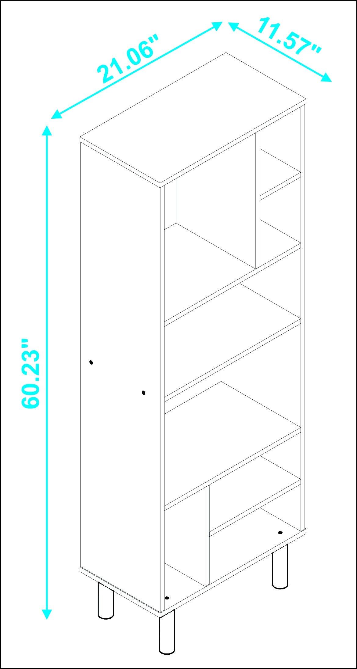 Iko 60" White Modern Abstract Open Shelving Unit - AFS