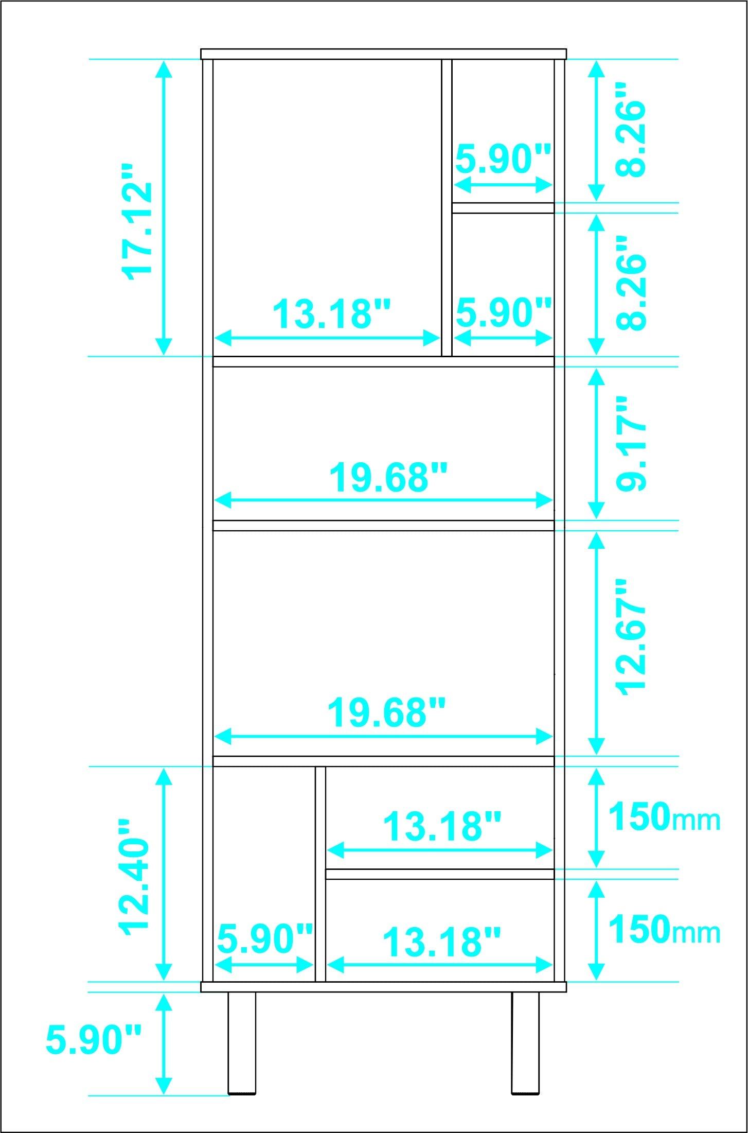 Iko 60" White Modern Abstract Open Shelving Unit - AFS