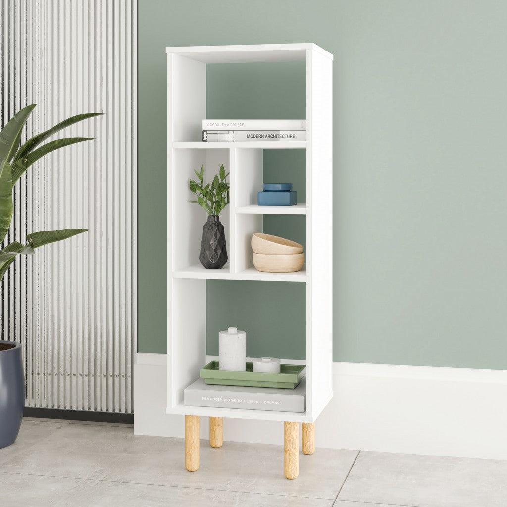 Iko 43" White Modern Abstract Open Shelving Unit - AFS