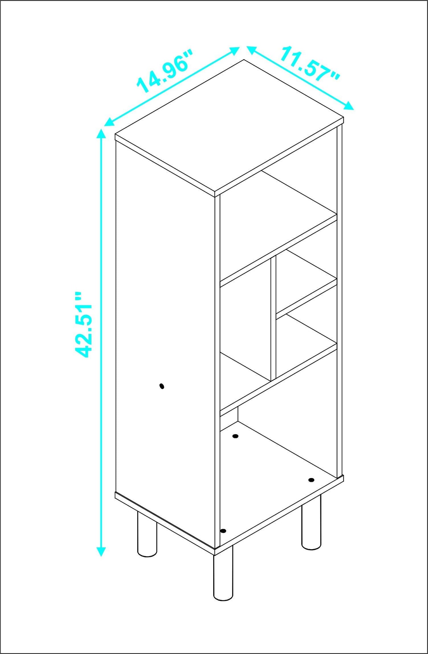 Iko 43" White Modern Abstract Open Shelving Unit - AFS