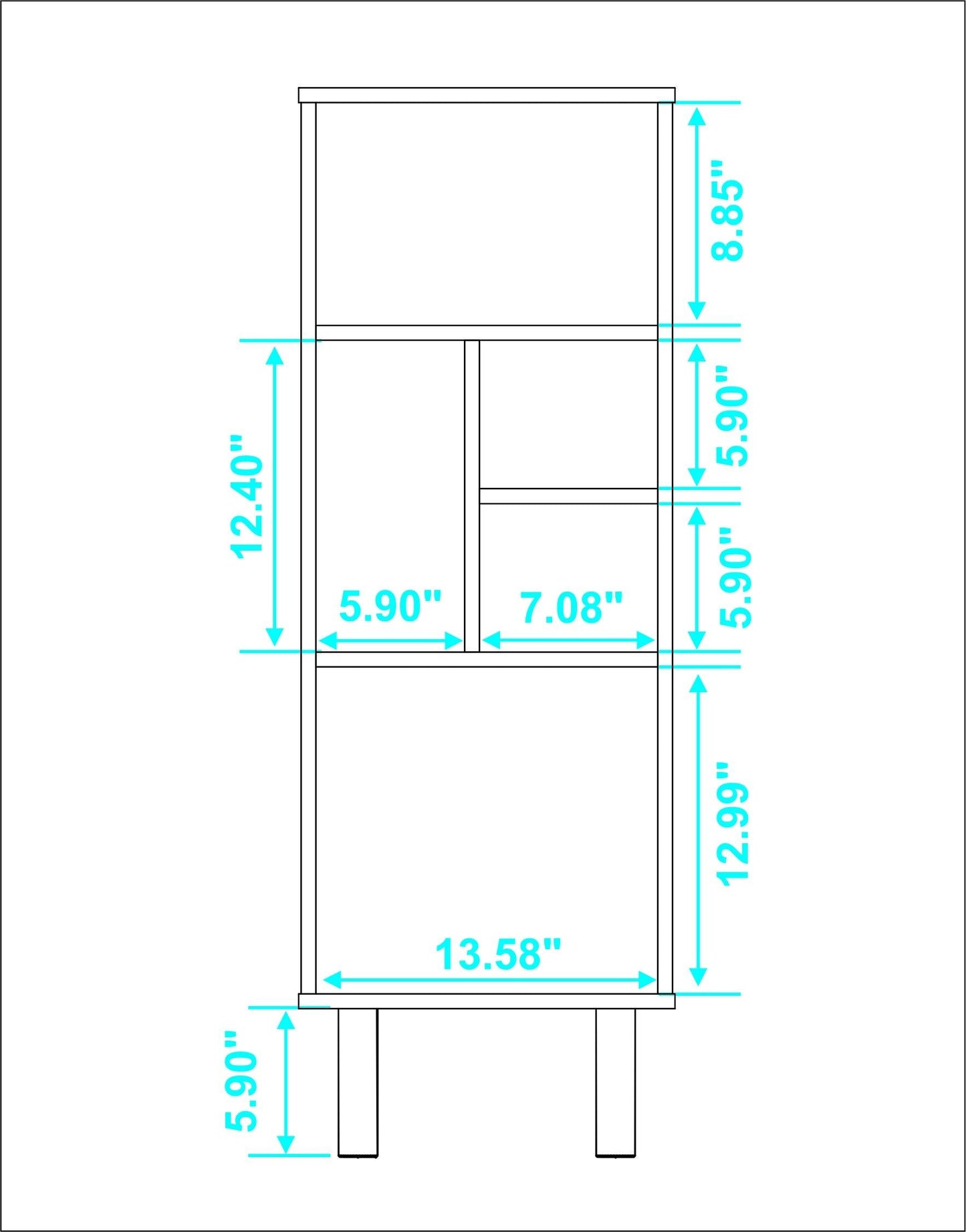 Iko 43" White Modern Abstract Open Shelving Unit - AFS