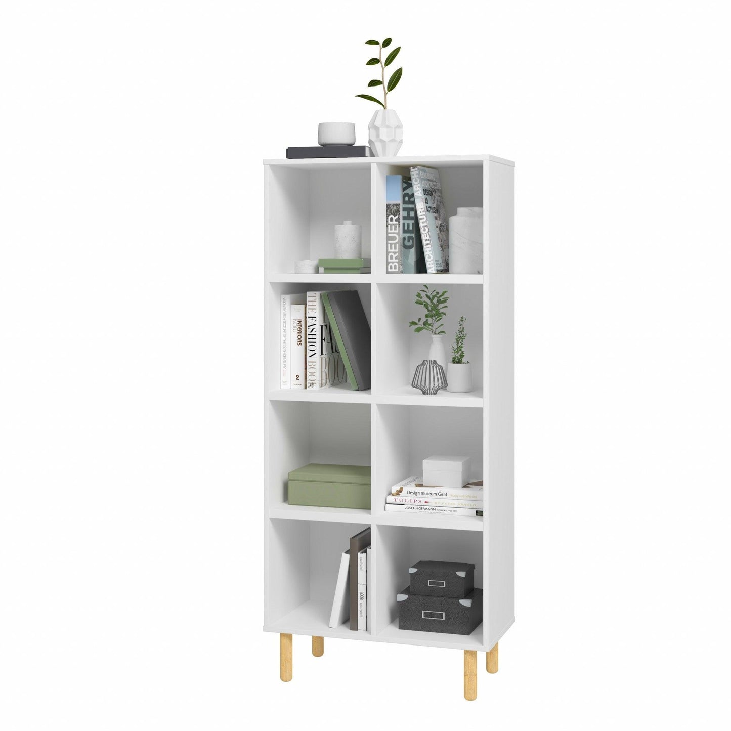 Iko White Tall Vertical Eight Cubbie Shelving Unit - AFS