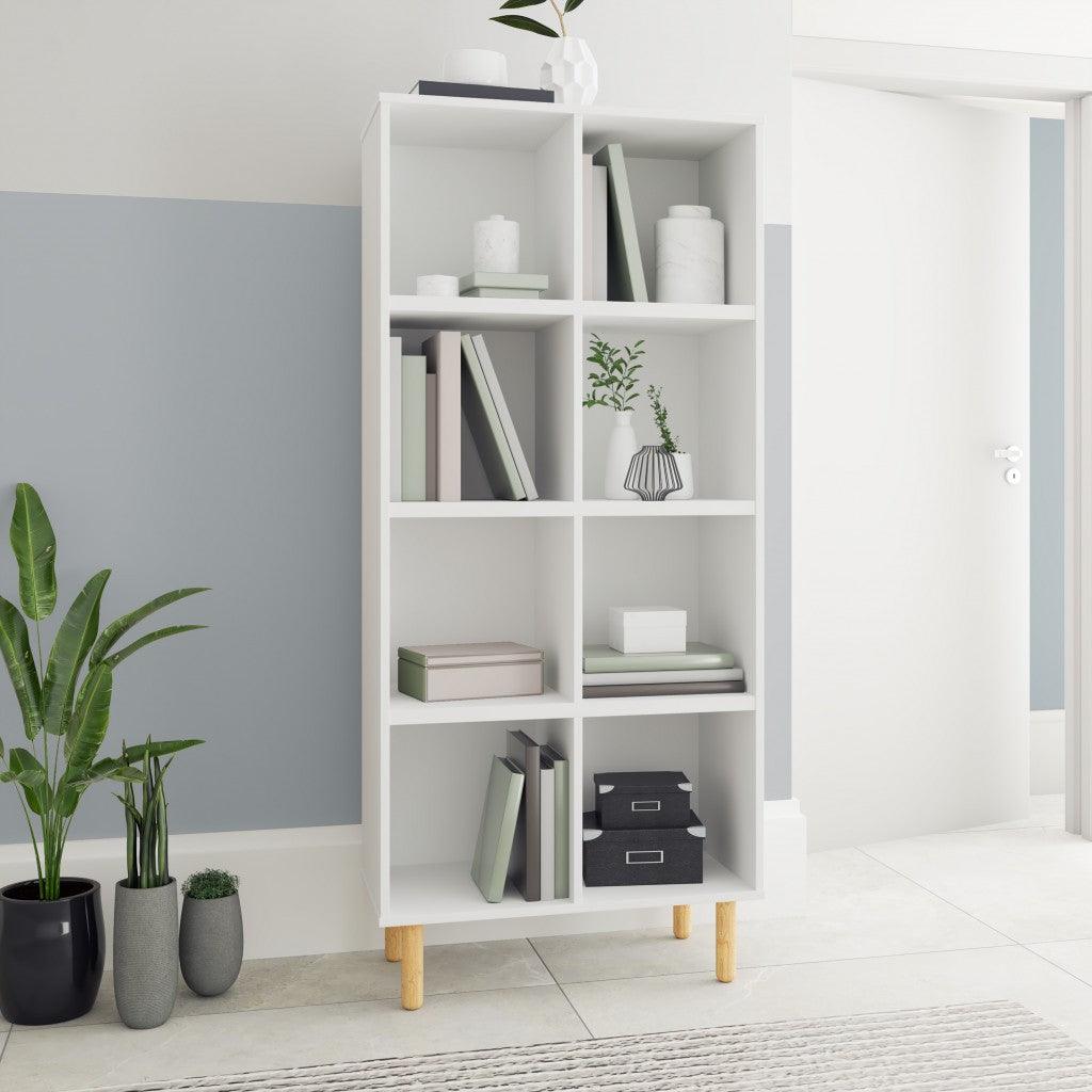 Iko White Tall Vertical Eight Cubbie Shelving Unit - AFS