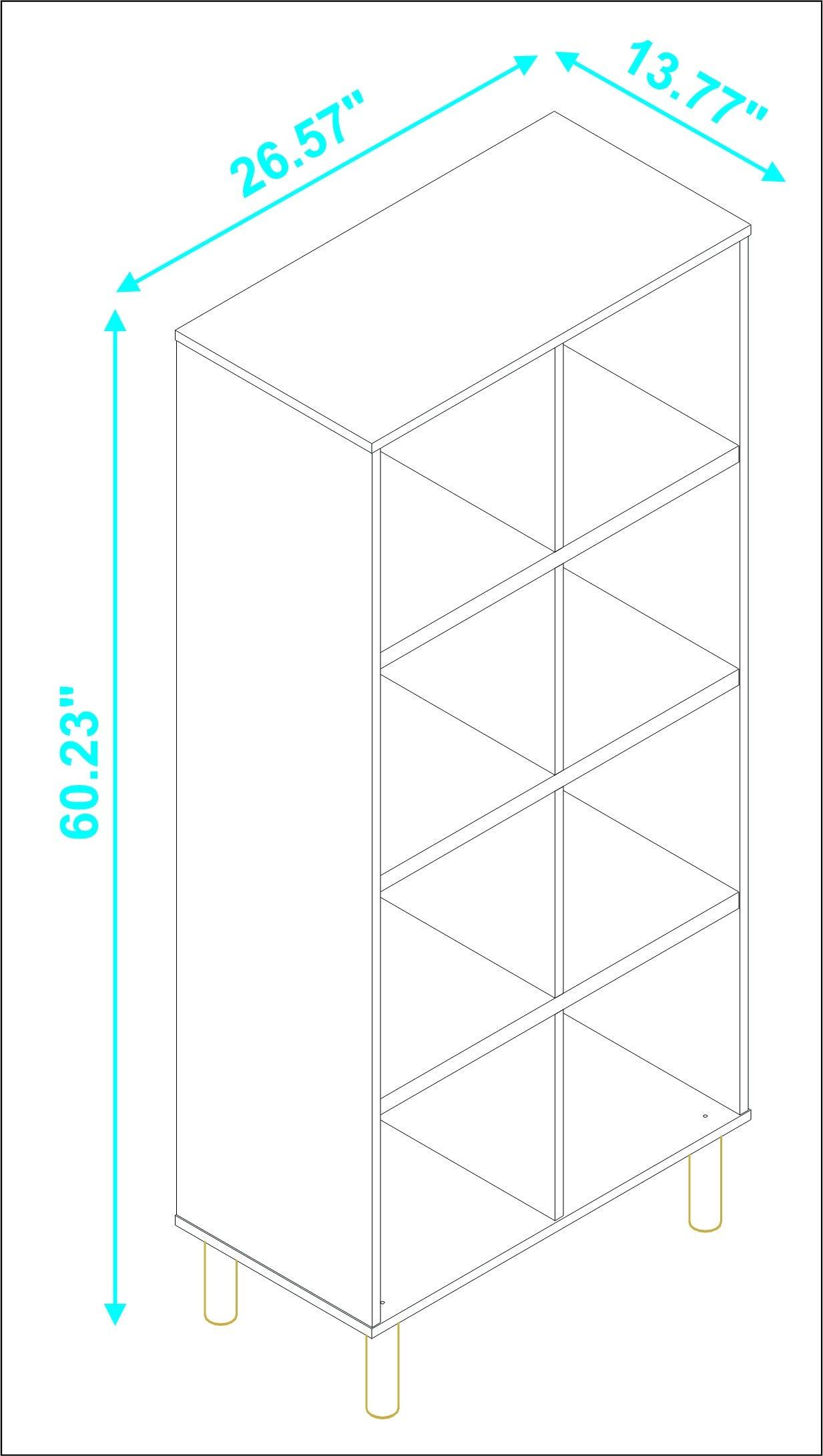 Iko White Tall Vertical Eight Cubbie Shelving Unit - AFS