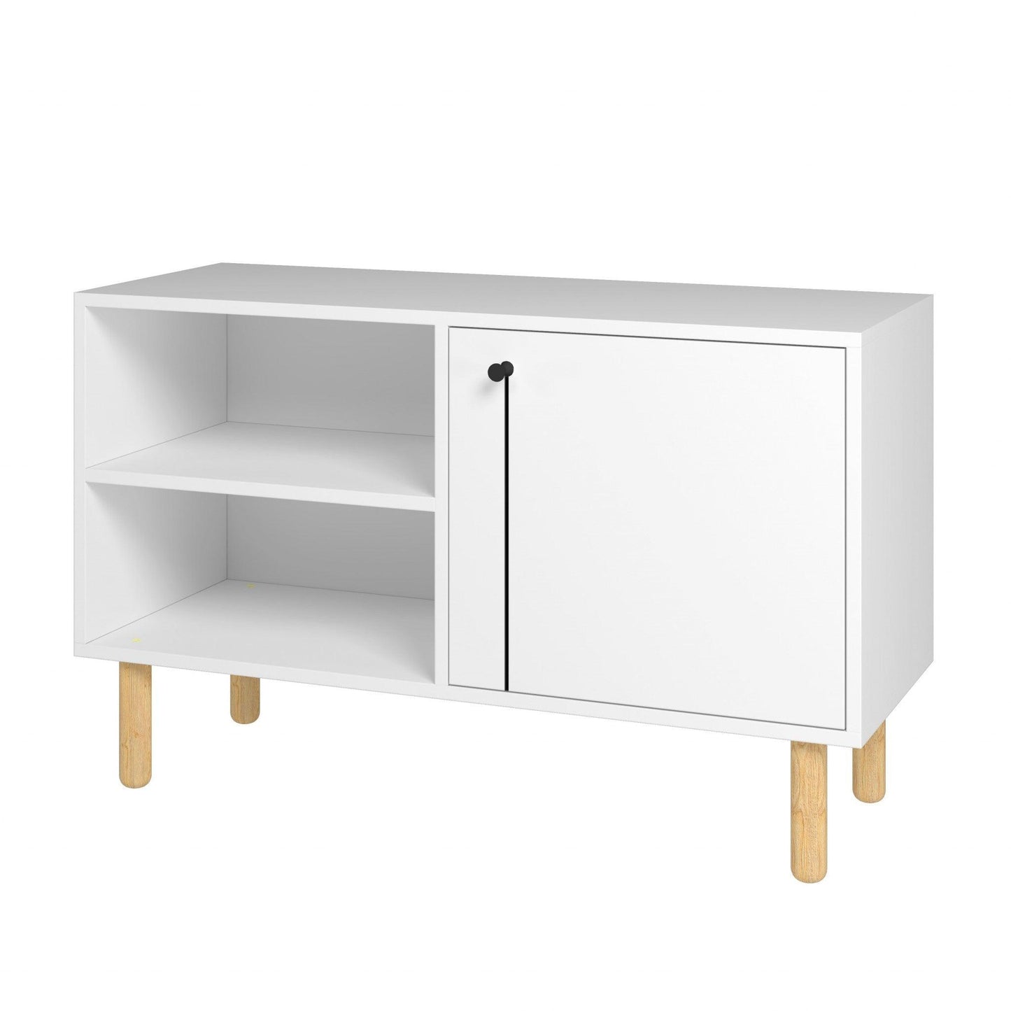 Iko White Modern Sideboard Open Cubbie Cabinet - AFS