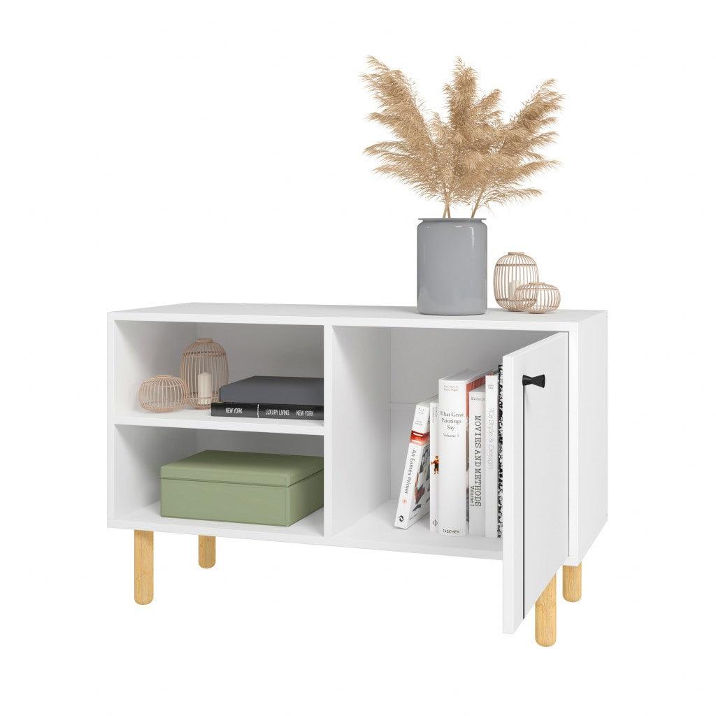 Iko White Modern Sideboard Open Cubbie Cabinet - AFS