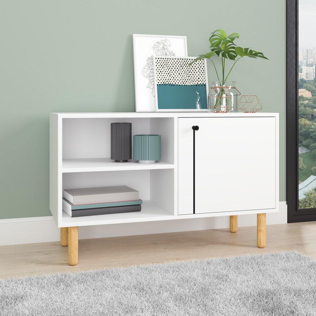 Iko White Modern Sideboard Open Cubbie Cabinet - AFS