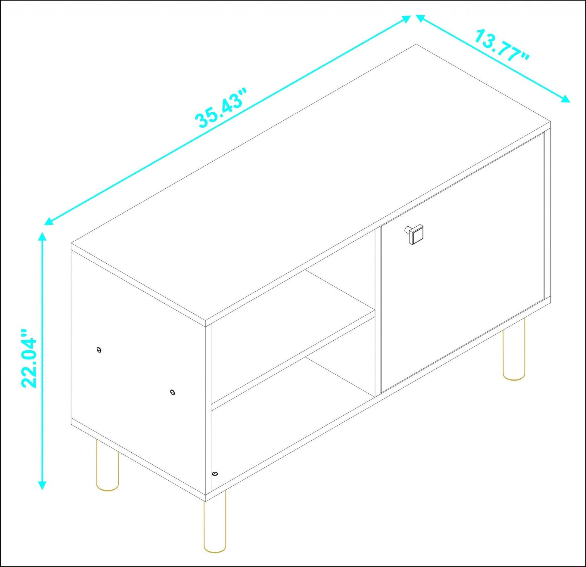 Iko White Modern Sideboard Open Cubbie Cabinet - AFS