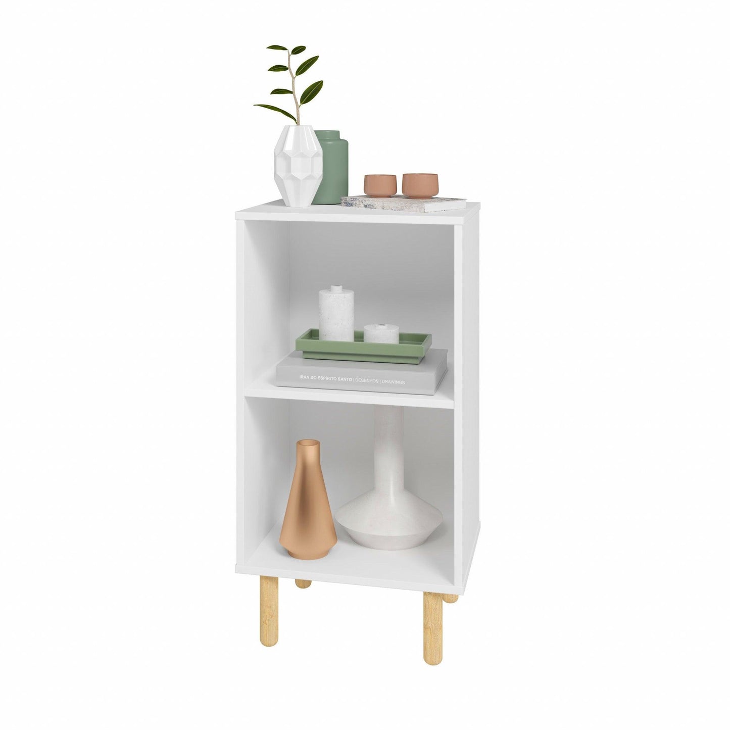 Iko White Two Cubbie Open Shelving Unit - AFS