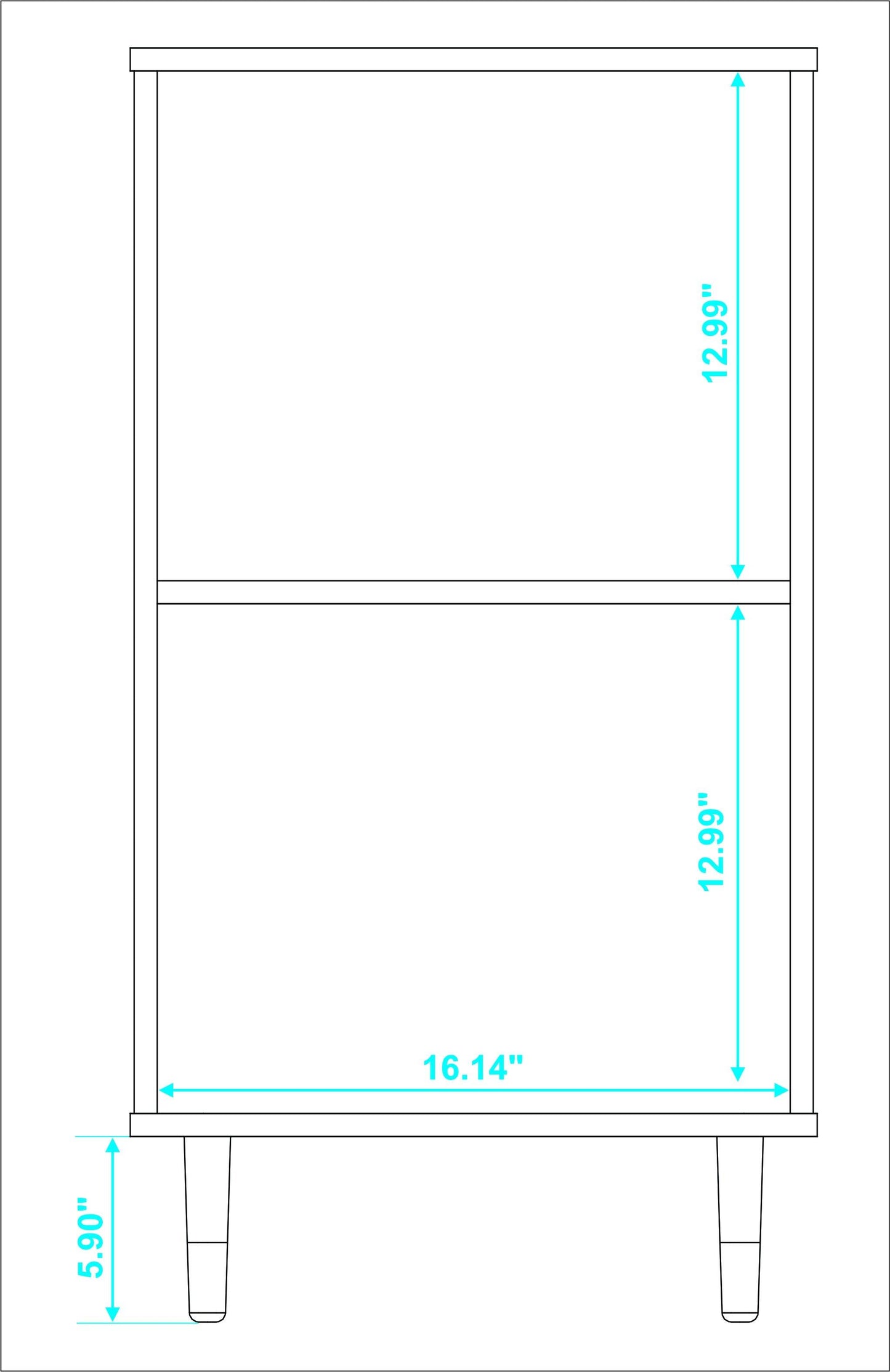 Iko White Two Cubbie Open Shelving Unit - AFS