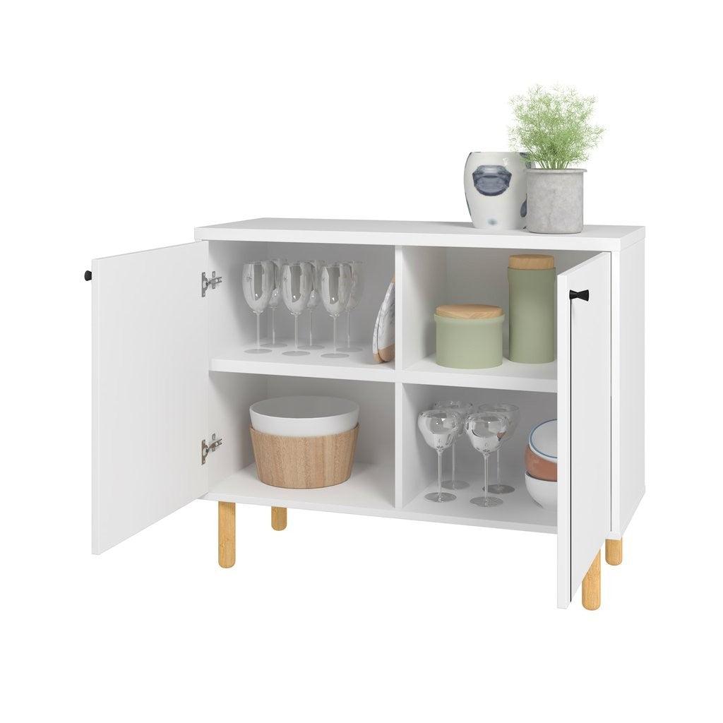 Iko White Modern Sideboard Double Door Cabinet - AFS