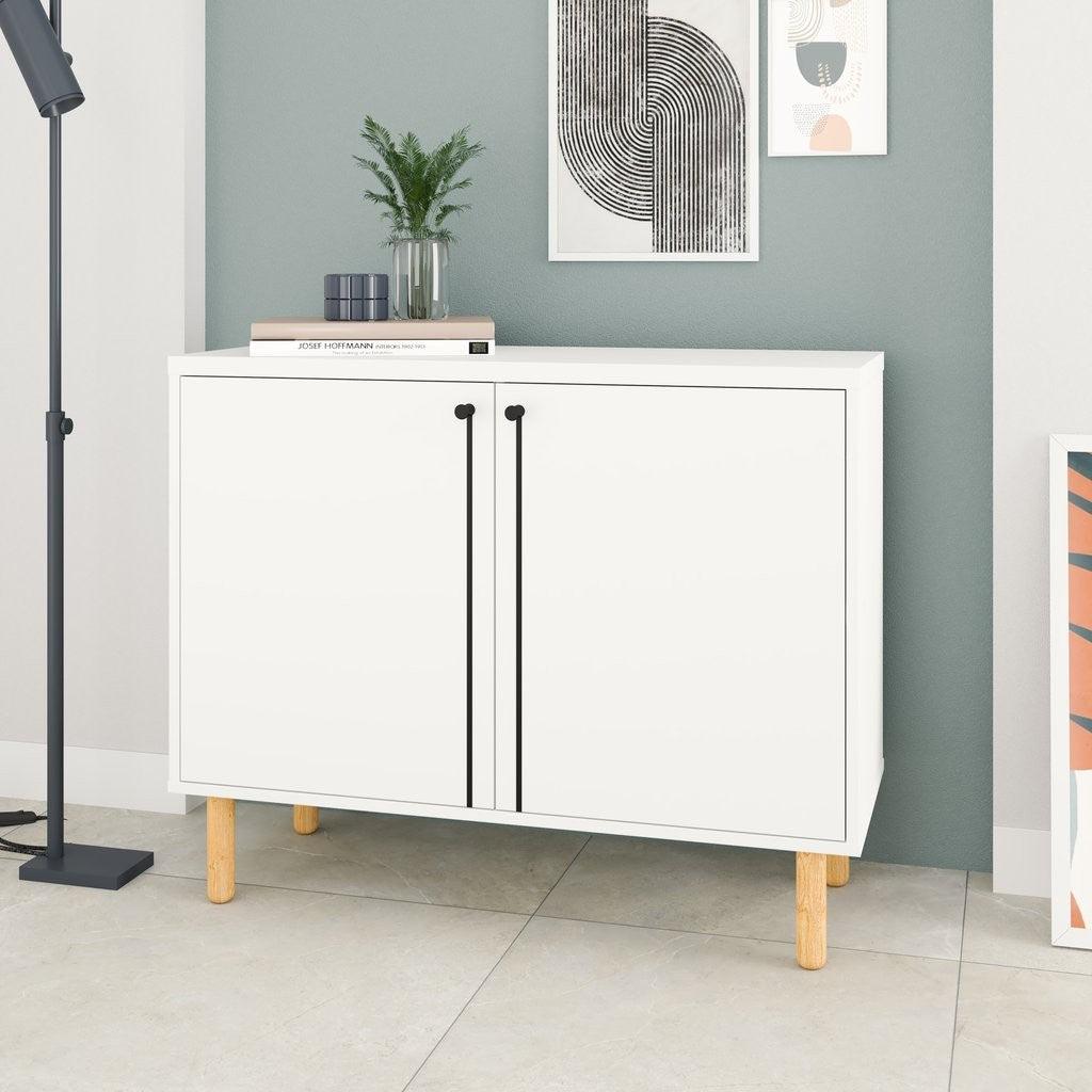 Iko White Modern Sideboard Double Door Cabinet - AFS