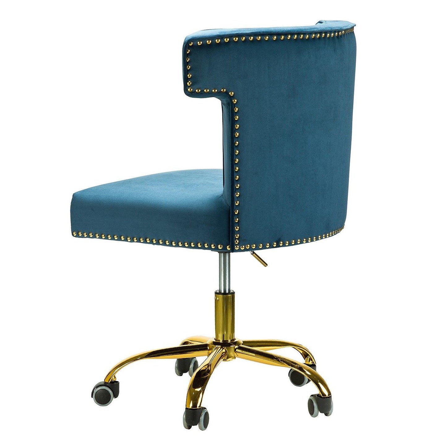 Contempo Dark Mustard Velvet Nailhead Office Chair - AFS