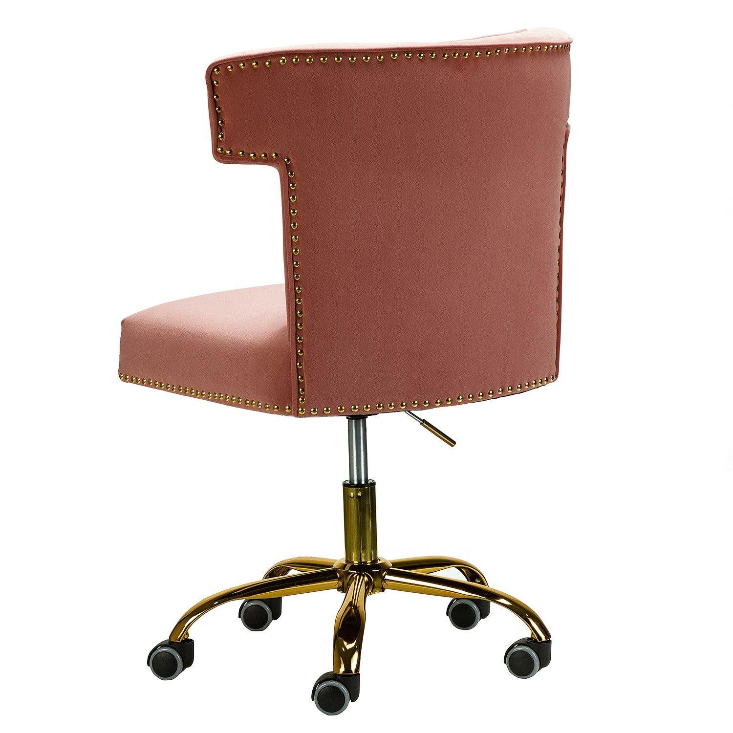 Contempo Dark Mustard Velvet Nailhead Office Chair - AFS