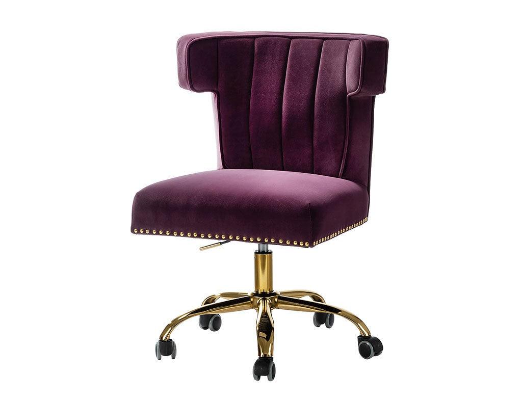 Contempo Dark Mustard Velvet Nailhead Office Chair - AFS