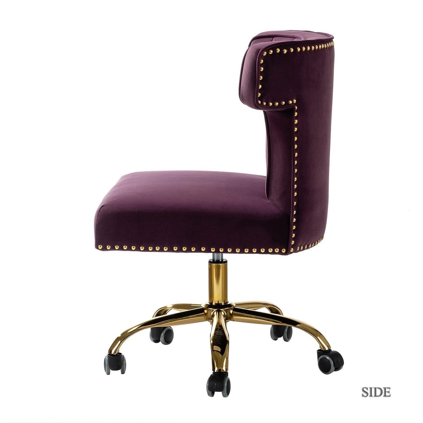 Contempo Dark Mustard Velvet Nailhead Office Chair - AFS