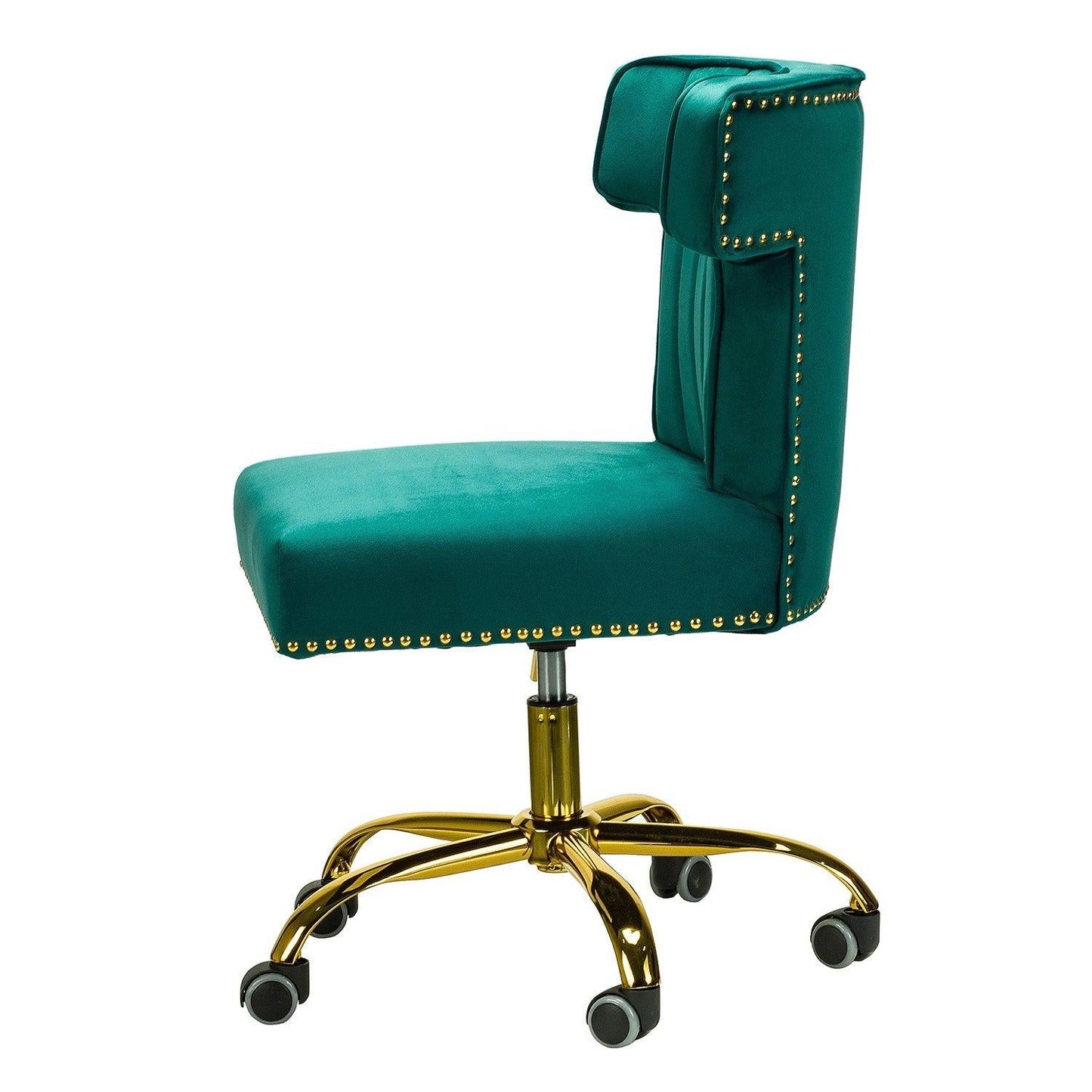 Contempo Dark Mustard Velvet Nailhead Office Chair - AFS