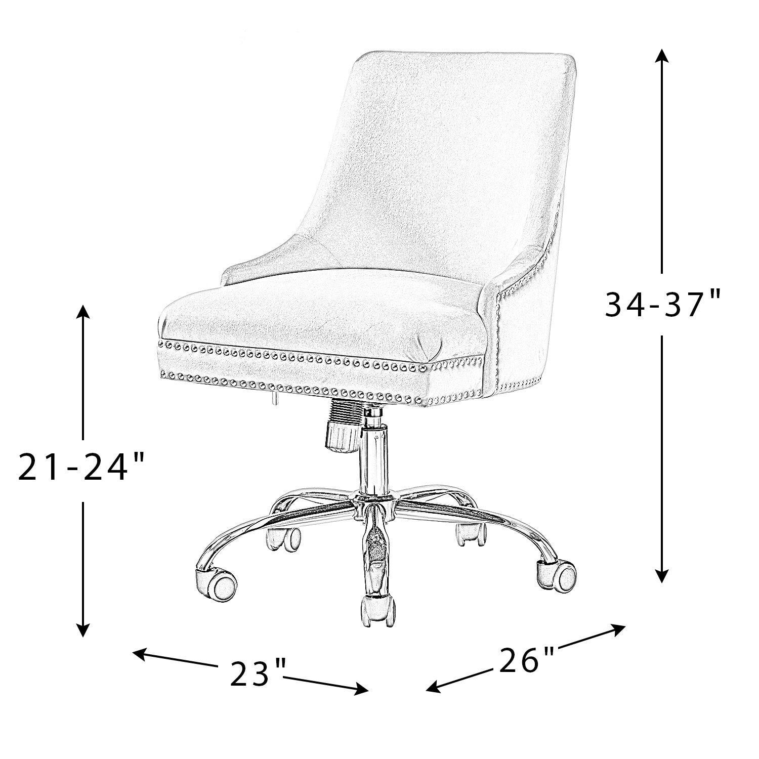 Handsome Mustard Nailhead Rolling Office Chair - AFS