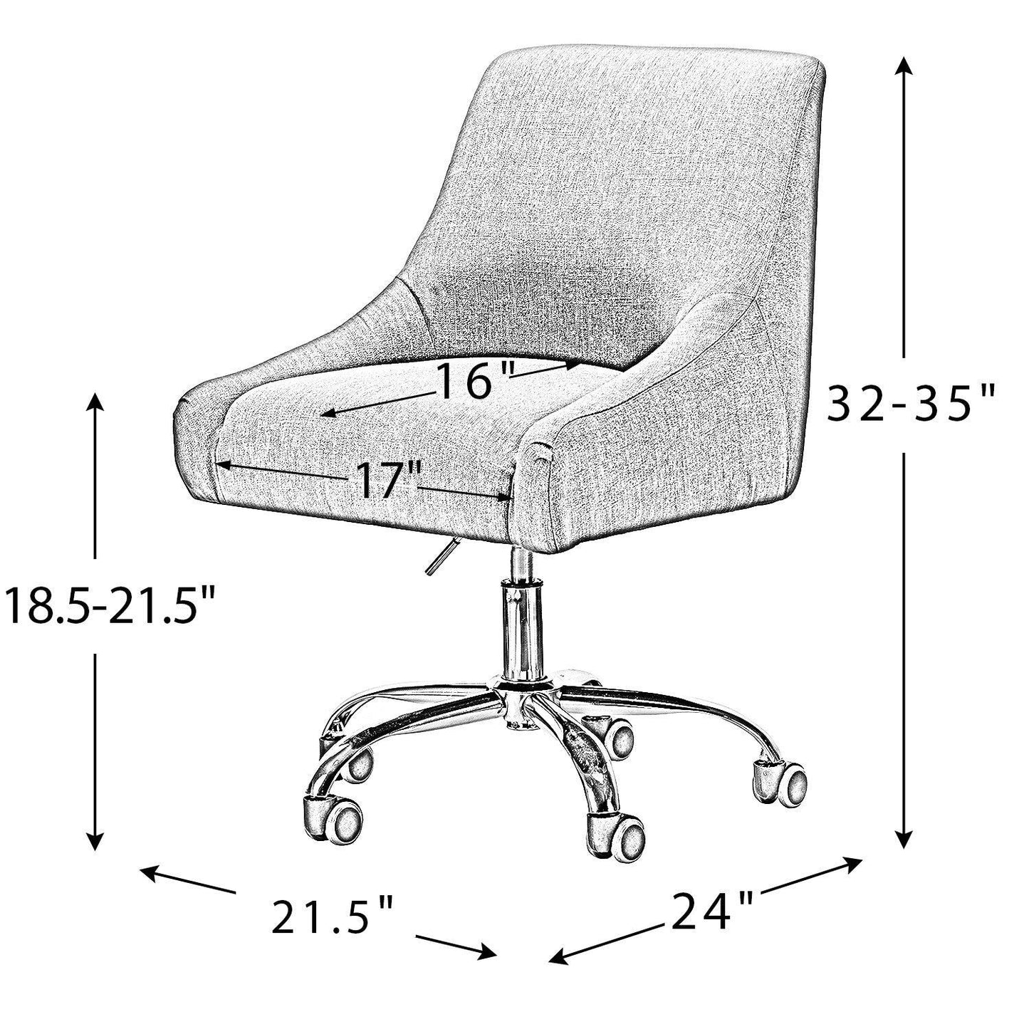 Handsome Mustard Nailhead Rolling Office Chair - AFS