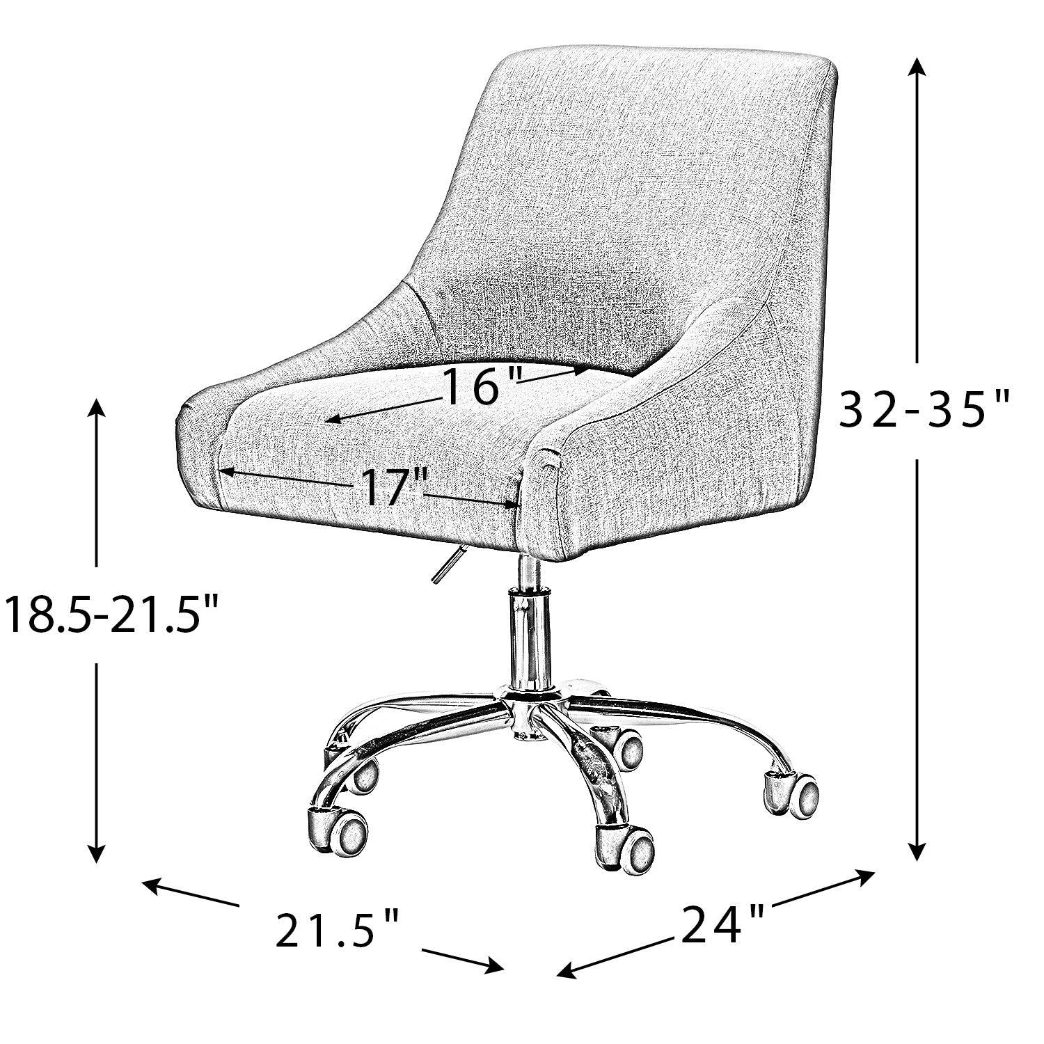 Handsome Mustard Nailhead Rolling Office Chair - AFS