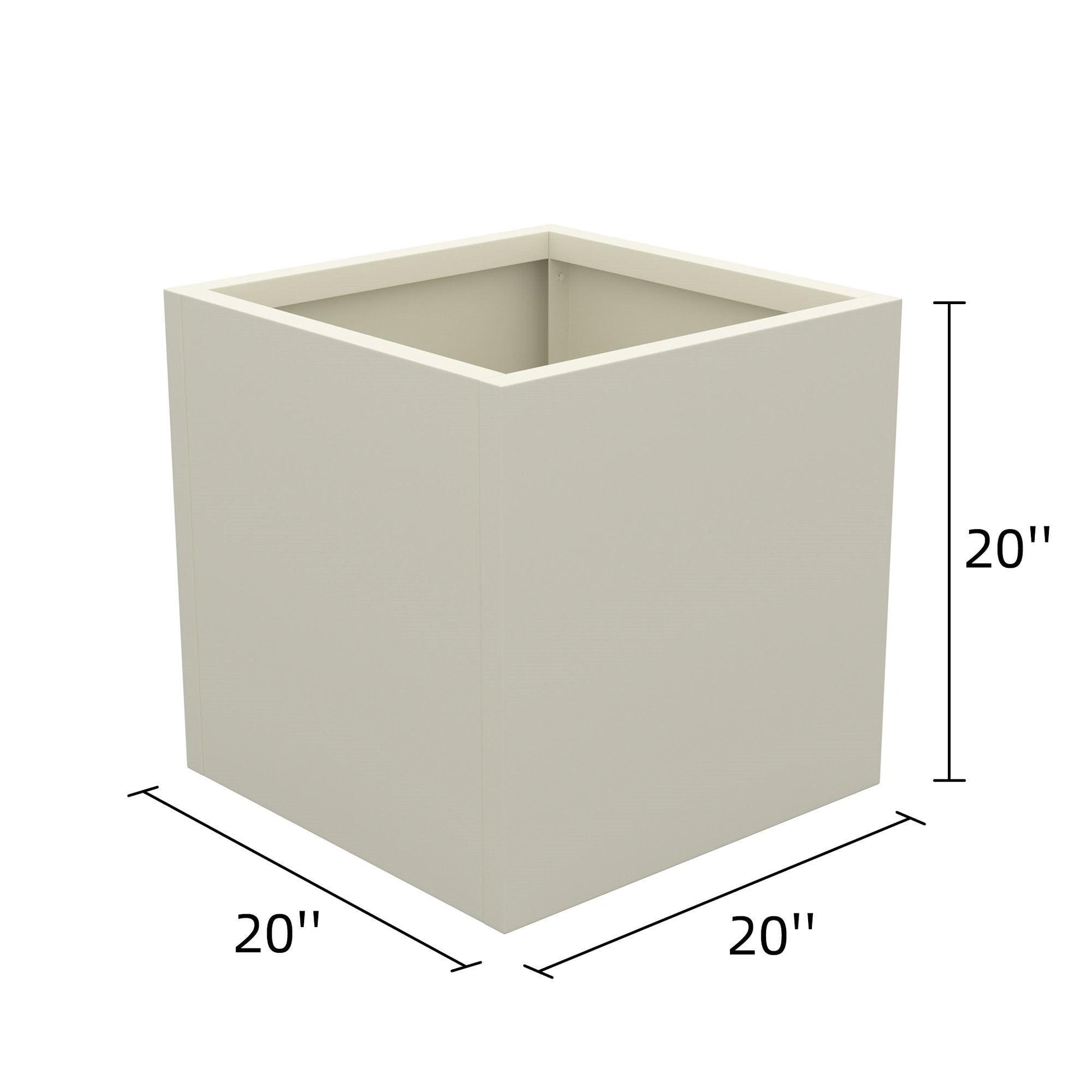 Mod White Designer Metal Cube Planter Box - AFS