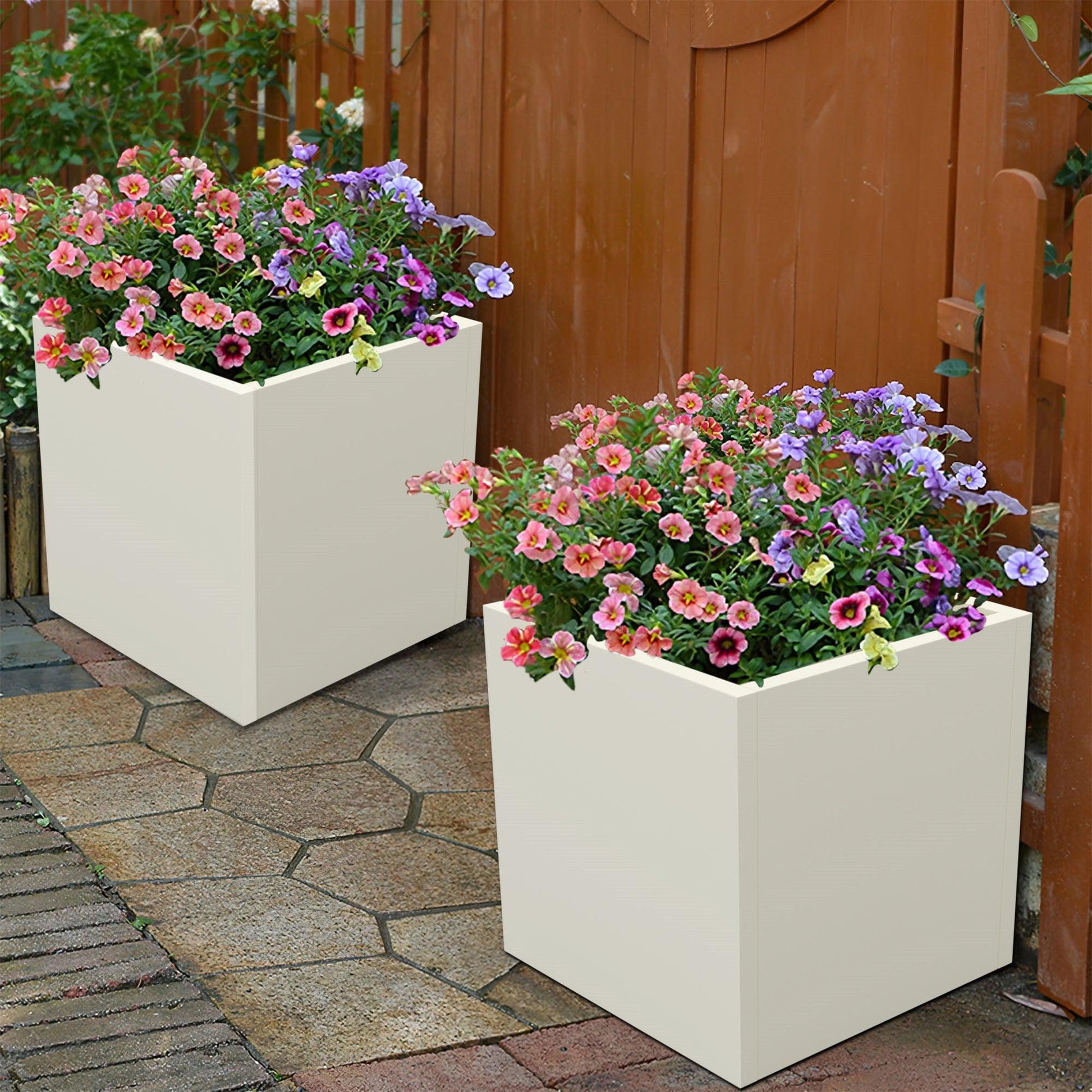 Mod White Designer Metal Cube Planter Box - AFS