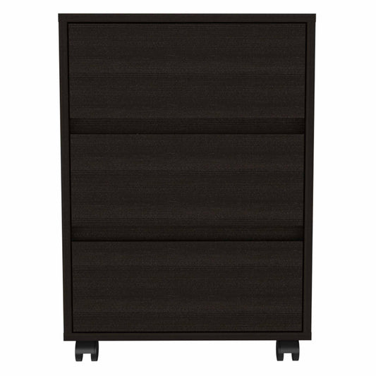 Black Three Drawer Rolling Cabinet - AFS