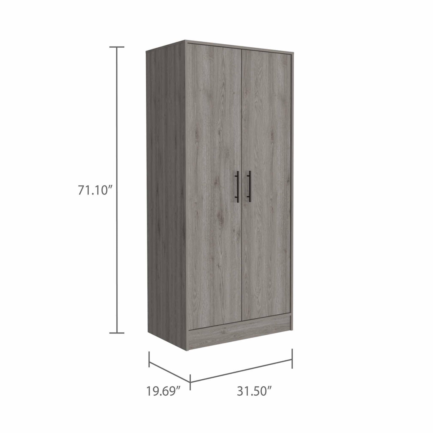 71" Light Gray Tall Two Door Closet - AFS