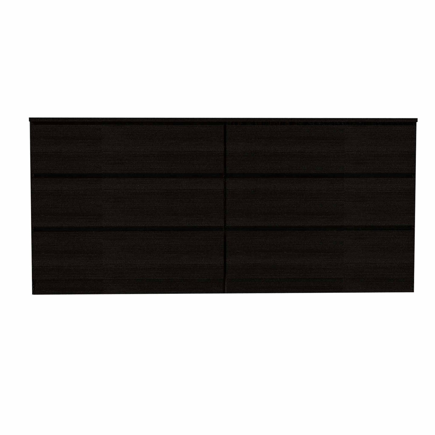 60" Black Six Drawer Double Dresser - AFS