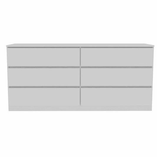 60" White Six Drawer Double Dresser - AFS