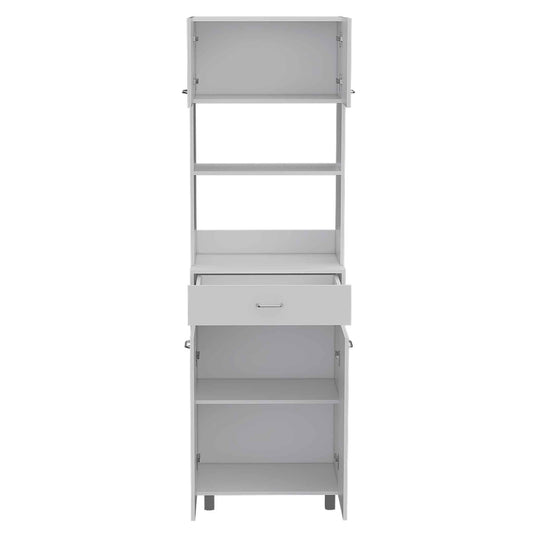 White Tall Pantry Cabinet with Two Storage Shelves - AFS