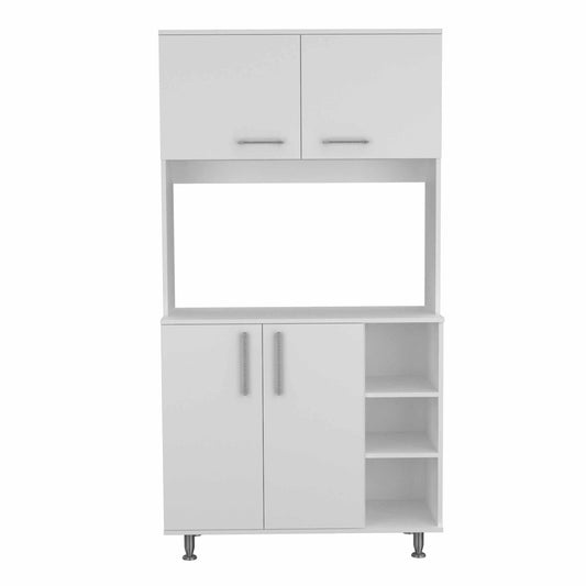 Modern White Kitchen Cabinet with Two Storage Shelves - AFS