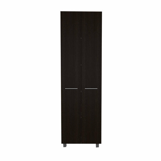 78" Modern Black Pantry Cabinet with Two Full Size Doors - AFS