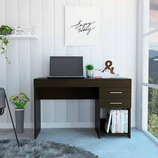 Deon Black Two Drawer Computer Desk - AFS